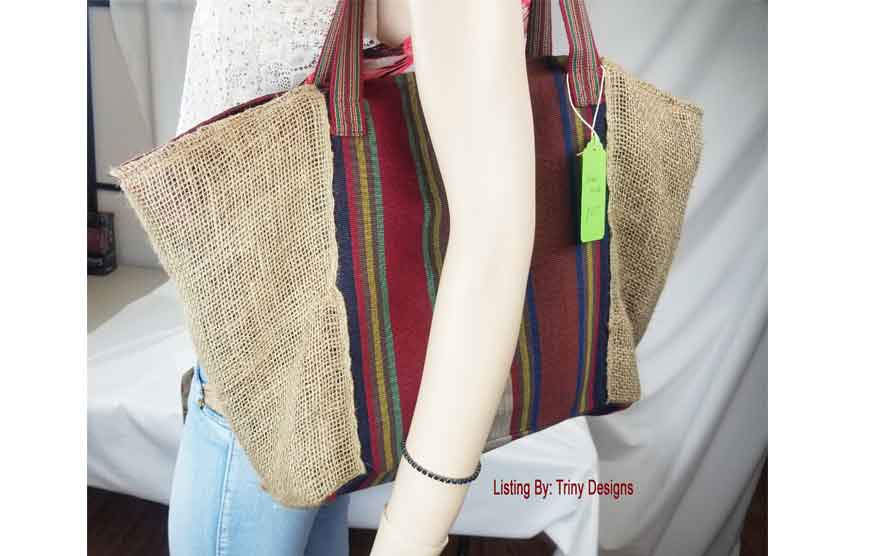 Safa Jute Bag - Designer Tote Bag, Trendy Bags